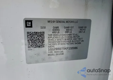 2019 Chevrolet Malibu Ls from USA, damaged, VIN 1G1ZB5ST5KF132086